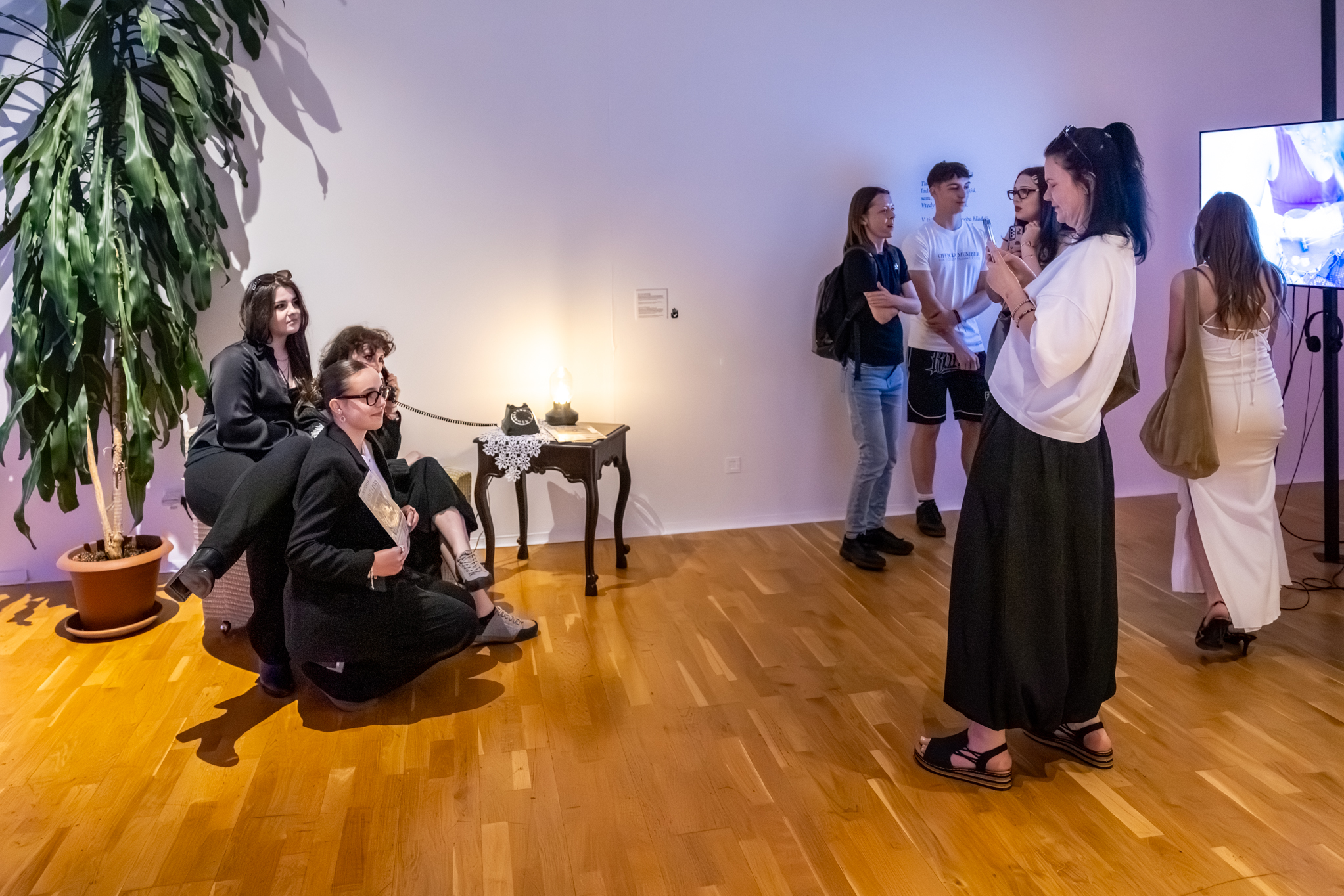 Danica Ondrejovič so svojím tímom na výstave Máš umelecké črevo?